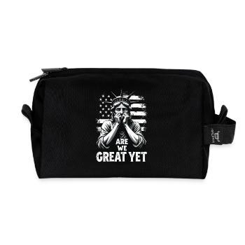 Are We Great Yet Statue of Liberty  America USA - Recycled Toiletry Zip Bag - black - Front