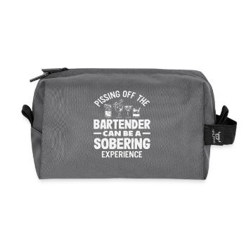 Bartender experience can be sobering - Recycled Toiletry Zip Bag - anthracite - Front