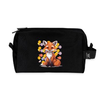 80er 90er Fuchs Füchse Kinder Vintage Retro - Recycelte Kulturtasche - Schwarz - Vorne