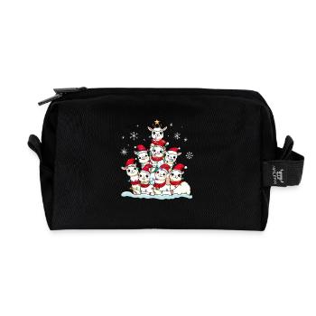 Lama Weihnachten Weihnachtsmann - Recycelte Kulturtasche - Schwarz - Vorne
