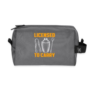 Licence de barman pour porter de l'humour - Trousse de toilette en tissu recyclé - anthracite - Devant