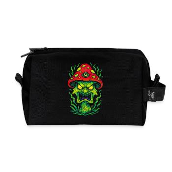 Psycho Toadstool with Third Eye - Recycled Toiletry Zip Bag - black - Front