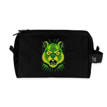 Psycho Rodent with Third Eye Neon - Recycled Toiletry Zip Bag - black - Front
