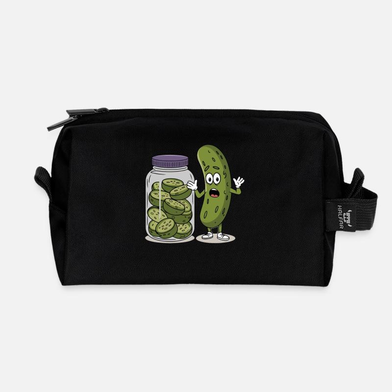 Gurke - Recycelte Kulturtasche - Schwarz