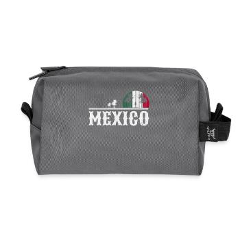 Mexique Rétro Amérique latine Drapeau mexicain - Trousse de toilette en tissu recyclé - anthracite - Devant