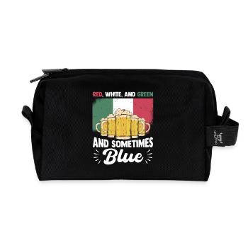Mexican Fiesta Siesta Red White Green Blue - Recycled Toiletry Zip Bag - black - Front