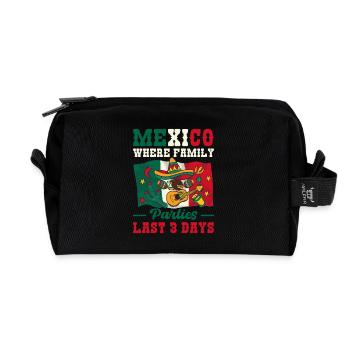 Mexique Famille Mexicaine Fête 3 Jours Amérique - Trousse de toilette en tissu recyclé - noir - Devant