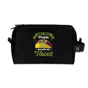 Mexico Tacos Mexican Tacos - Recycled Toiletry Zip Bag - black - Front
