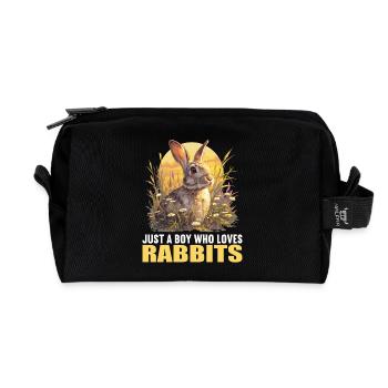 Bunny Bunny - Recycled Toiletry Zip Bag - black - Front