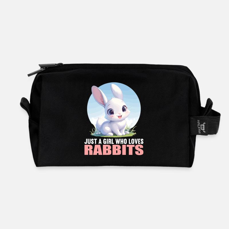 Hasen Hase - Recycelte Kulturtasche - Schwarz