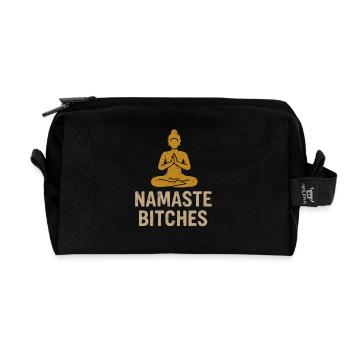 Namaste Bitches - Recycled Toiletry Zip Bag - black - Front