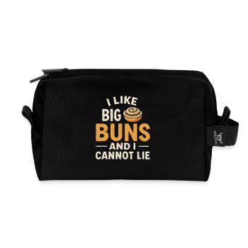 Ich mag große Brötchen - Recycelte Kulturtasche - Schwarz - Vorne