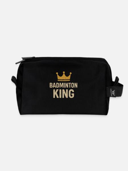 Badminton König - Recycelte Kulturtasche - Schwarz