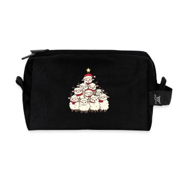 Schaf Weihnachten Christbaum - Recycelte Kulturtasche - Schwarz - Vorne