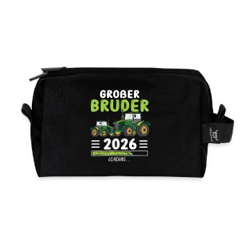 Großer Bruder 2026 Traktor Landwirt - Recycelte Kulturtasche - Schwarz - Vorne