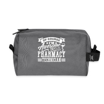 Pharmacy Technician Awesome - Recycled Toiletry Zip Bag - anthracite - Front