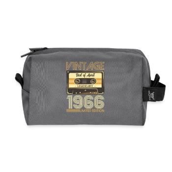 Cassette 60ème Anniversaire Avril Millésime 1966 - Trousse de toilette en tissu recyclé - anthracite - Devant