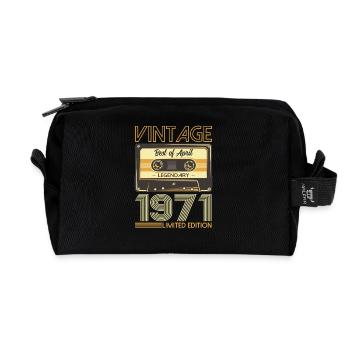 Cassette 55ème Anniversaire Légende Avril Vintage 71 - Trousse de toilette en tissu recyclé - noir - Devant