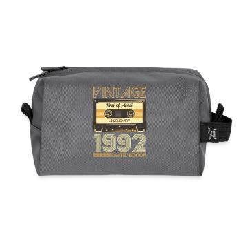 33ème anniversaire Cadeau Homme Cassette Avril 1992 - Trousse de toilette en tissu recyclé - anthracite - Devant