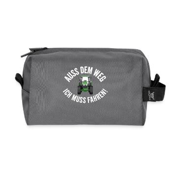 Out of the Way I Need to Drive Tractor Design for - Recycled Toiletry Zip Bag - anthracite - Front