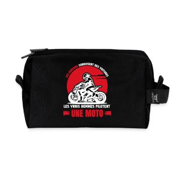 Vrai homme motard - Trousse de toilette en tissu recyclé - noir - Devant