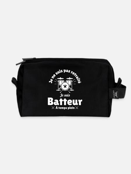 Retraité batteur passionné - Trousse de toilette en tissu recyclé - noir