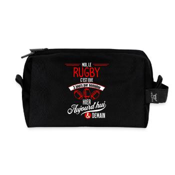 Rugby tous les jours - Trousse de toilette en tissu recyclé - noir - Devant