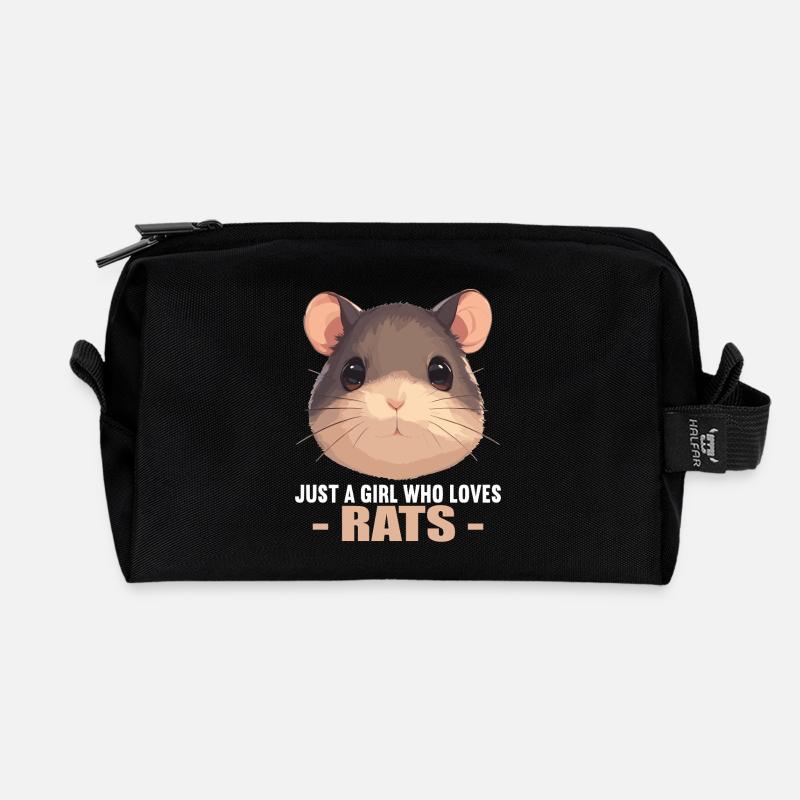 Ratten Ratte - Recycelte Kulturtasche - Schwarz