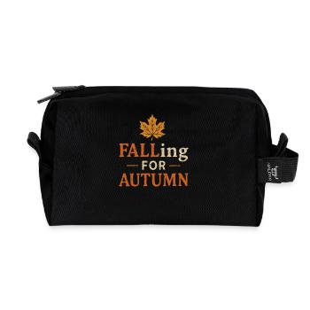 In love with autumn - Recycled Toiletry Zip Bag - black - Front