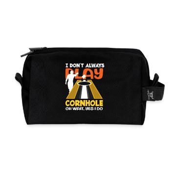 Joueur de Cornhole - Je joue toujours - Trousse de toilette en tissu recyclé - noir - Devant