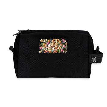 Amateur de café de Pâques avec lapin de Pâques - Trousse de toilette en tissu recyclé - noir - Devant