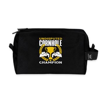 Trophée de la Coupe du joueur champion de Cornhole - Trousse de toilette en tissu recyclé - noir - Devant