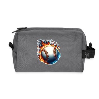 Baseball - Recycelte Kulturtasche - Anthrazit - Vorne