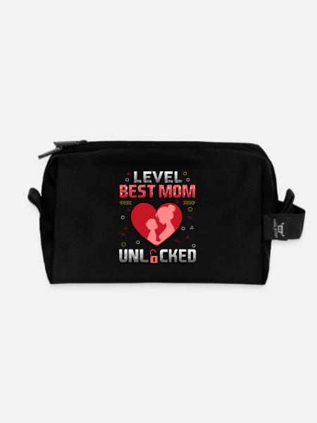 Level Beste Mutter freigeschaltet - Recycelte Kulturtasche - Schwarz