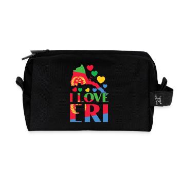 Eritrea Karte Herz I Love Eri Patriotic - Recycelte Kulturtasche - Schwarz - Vorne