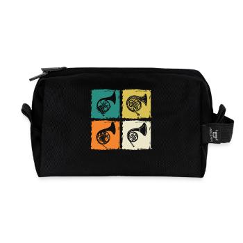 Hornist Waldhorn - Recycelte Kulturtasche - Schwarz - Vorne