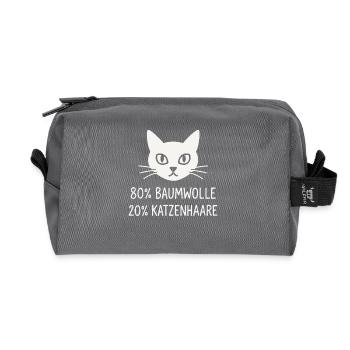 80% cotton – 20% cat hair - Recycled Toiletry Zip Bag - anthracite - Front