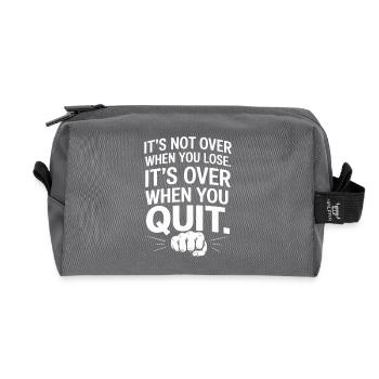 It's Not Over When You Lose Perseverance Motivation - Recycled Toiletry Zip Bag - anthracite - Front