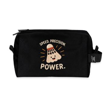Speed Precision Power – Badminton - Recycled Toiletry Zip Bag - black - Front