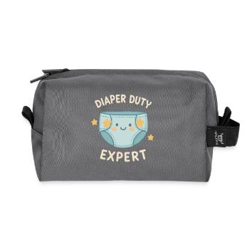 Diaper change pro - Recycled Toiletry Zip Bag - anthracite - Front