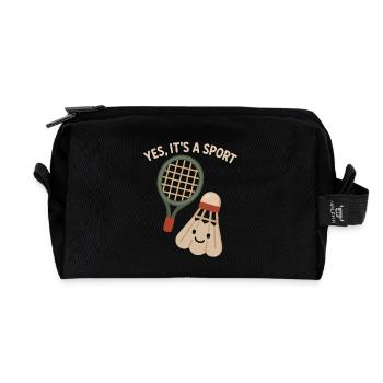 Yes, it's a sport – badminton - Recycled Toiletry Zip Bag - black - Front