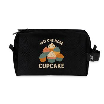 Just One More Cupcake - Recycled Toiletry Zip Bag - black - Front