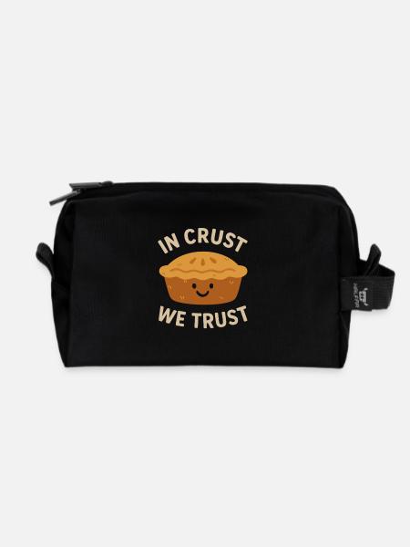 In Crust We Trust - Recycled Toiletry Zip Bag - black