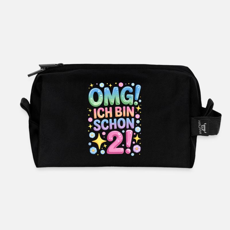 2. Geburtstag Mädchen OMG Ich Bin Schon 2 Jahre - Recycelte Kulturtasche - Schwarz