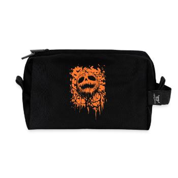 Tête de citrouille effrayante - Art d’horreur d’Halloween - Trousse de toilette en tissu recyclé - noir - Devant
