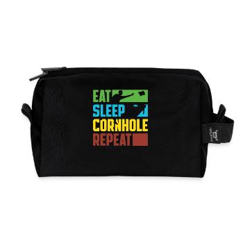 Manger Dormir Cornhole Joueur récurrent - Trousse de toilette en tissu recyclé - noir - Devant