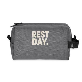 Rest Day Training Fitness Sport Chill Cheat Day - Recycled Toiletry Zip Bag - anthracite - Front