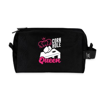 Joueur de Cornhole Queen - Trousse de toilette en tissu recyclé - noir - Devant