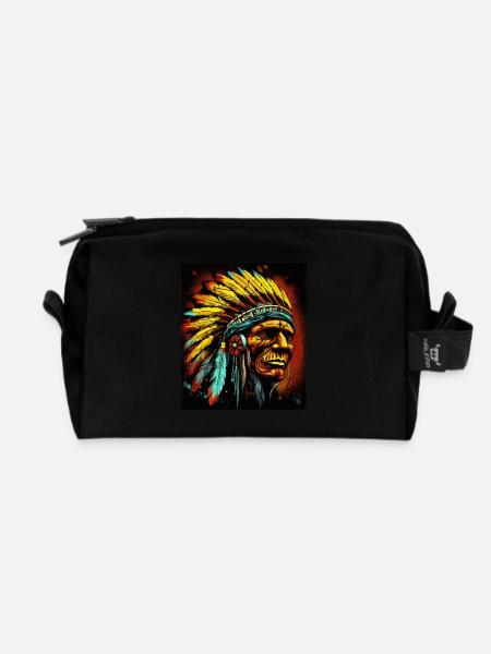 Apache Indianer Häuptling Totenkopf - Recycelte Kulturtasche - Schwarz