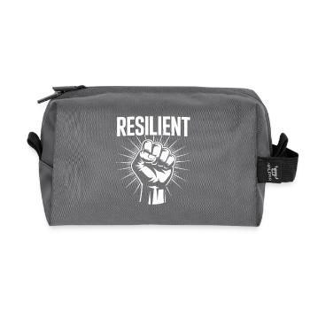 Resilient Mental Health Motivation Resilience - Recycled Toiletry Zip Bag - anthracite - Front